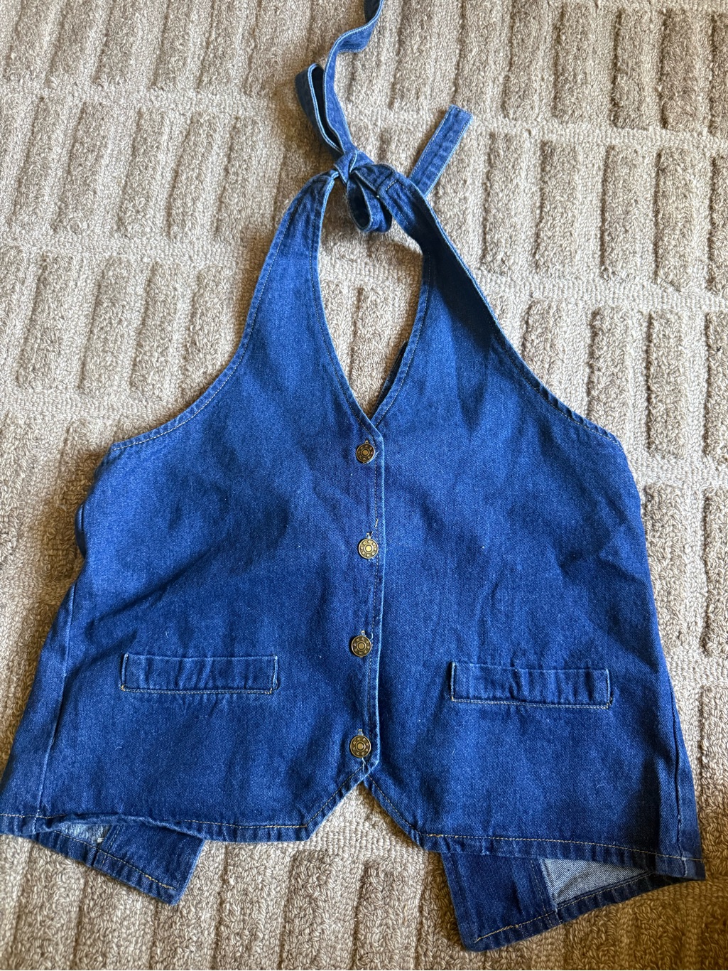Lioness Deep Blue Denim Halter Vest